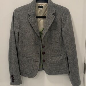 J. Crew Robert Noble 100% Scottish Charcoal Wool Blazer Size 6